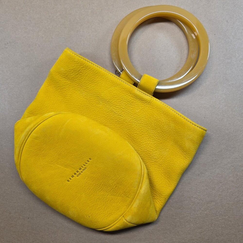 Simon Miller Yellow Leather Ring Handle Bag | Made in Italy